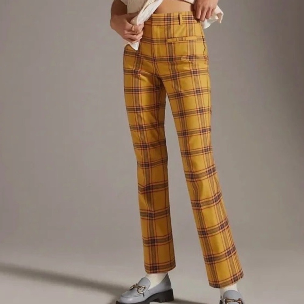 Anthropologie Maeve Plaid Pants